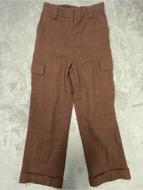 House of Harlow 1960 Brown Cargo Linen-Blend Pants size 2